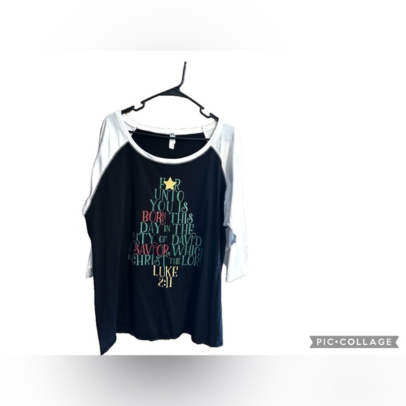 Live and Tell Black and White Graphic Christmas tee Size 3X - Picture 1 of 4